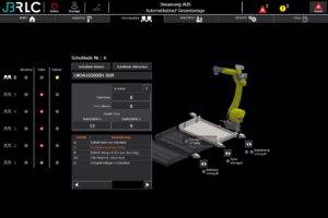 Screenshot SmartControl des Werkstückhandlingsystem Robot Load Center RLC25 der Firma JB Engineering GmbH